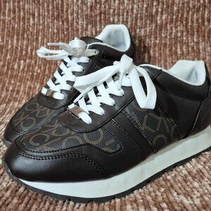 Calvin Klein Athletic Running shoes, dark brown logo print, like new 7m